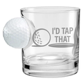 Best Dad By Par Personalized Golf Ball Glasses, Golf Whiskey Glass Set, Golf Gifts For Dad