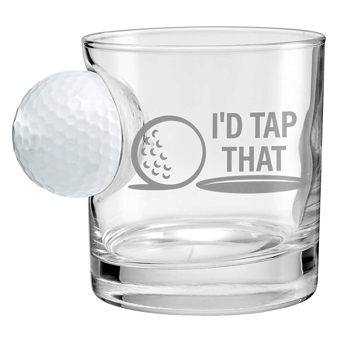 Best Dad By Par Personalized Golf Ball Glasses, Golf Whiskey Glass Set, Golf Gifts For Dad