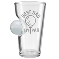 Best Dad By Par Personalized Golf Ball Glasses, Golf Whiskey Glass Set, Golf Gifts For Dad