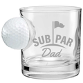 Best Dad By Par Personalized Golf Ball Glasses, Golf Whiskey Glass Set, Golf Gifts For Dad