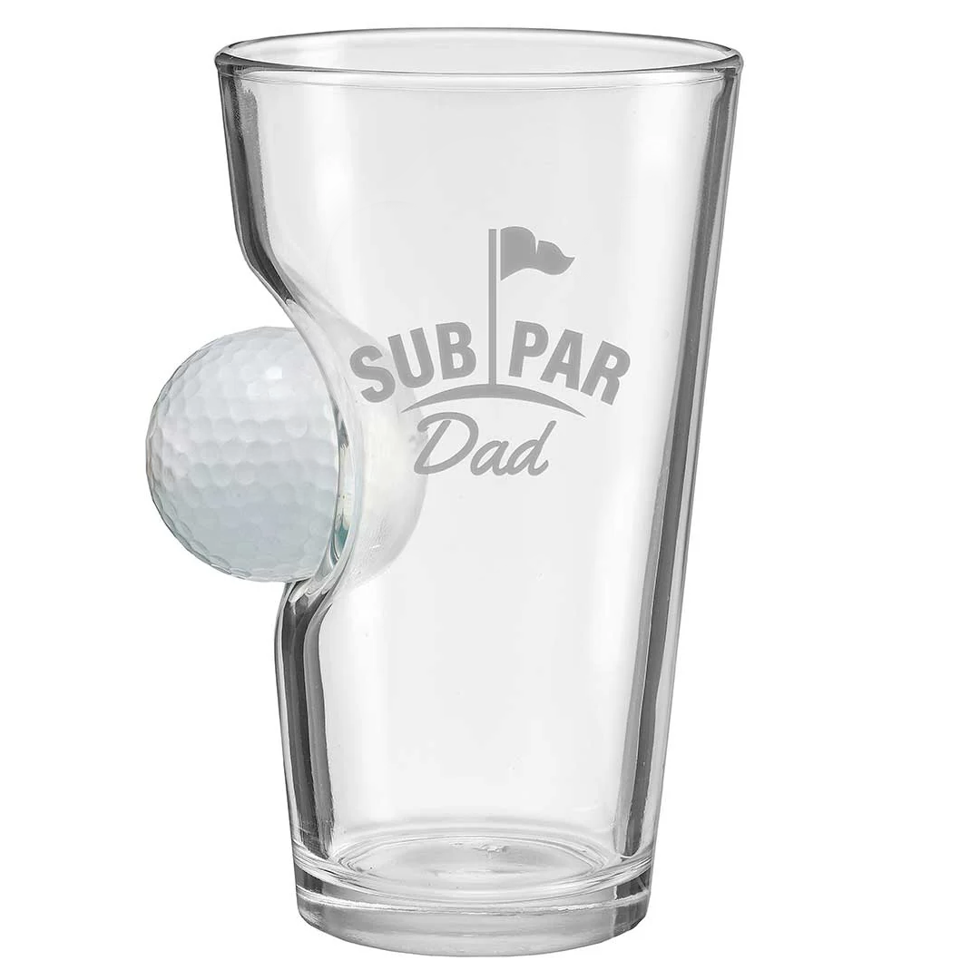 Best Dad By Par Personalized Golf Ball Glasses, Golf Whiskey Glass Set, Golf Gifts For Dad