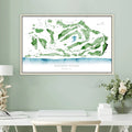Pesonalized Golf Course Map Canvas, Golf Wall Art, Gift For Golfers