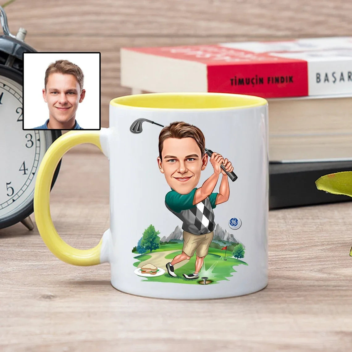 Customize Photo Golfer Accent Mug, Golf Mug, Gift For Golfers
