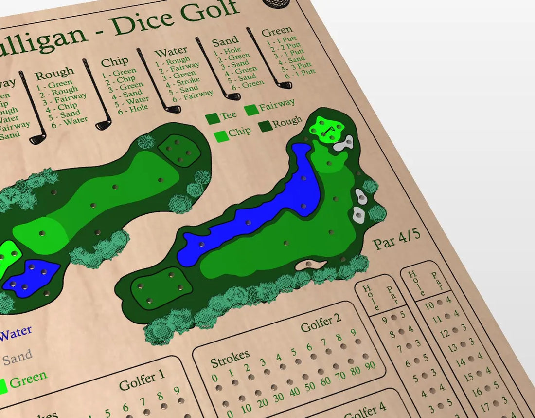 Mulligan Dice Golf Game, Golf Wood Sign, Wood Board Game, Gifts For Golf Lovers
