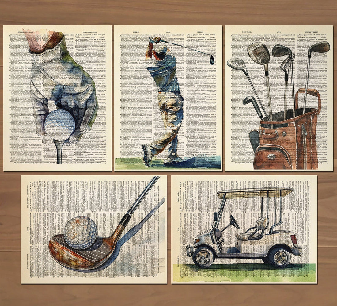 Vintage Golf Canvas, Golf Gift For Men, Golf Decor