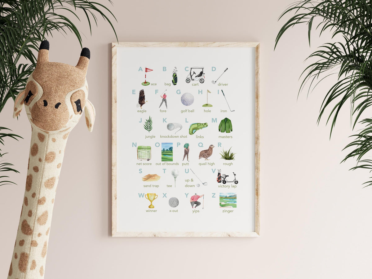 Alphabet Wall Art Golf Canvas, Gifts For Golf Lovers, Golf Decor