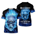 Hello Darkness My Old Friend Blue Flame Skull Golf Polo Shirt, Golf Apparel, Golf Gift For Men