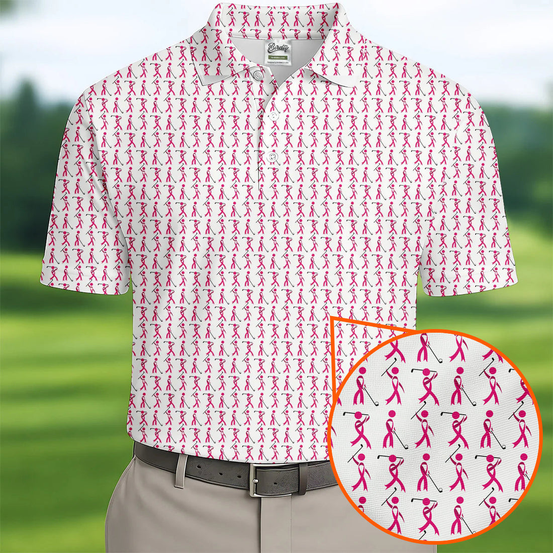 Funny Stick Breast Cancer Golf Shirt, Breast Cancer Support Shirts, Funny Men Golf Polo Shirt