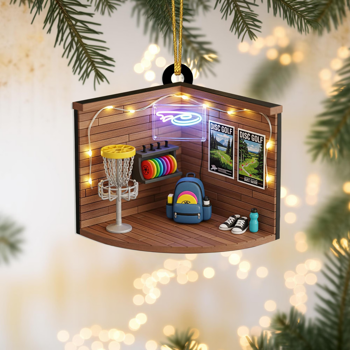 Disc Golf Christmas Ornament, Golf Keychain, Golf Accessories, Christmas Golf Gift, Gift For Golf Dad