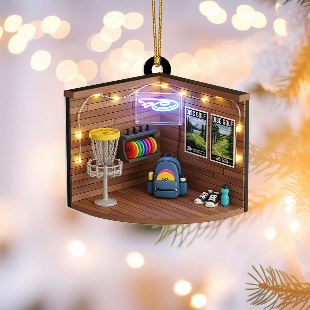 Disc Golf Christmas Ornament, Golf Keychain, Golf Accessories, Christmas Golf Gift, Gift For Golf Dad