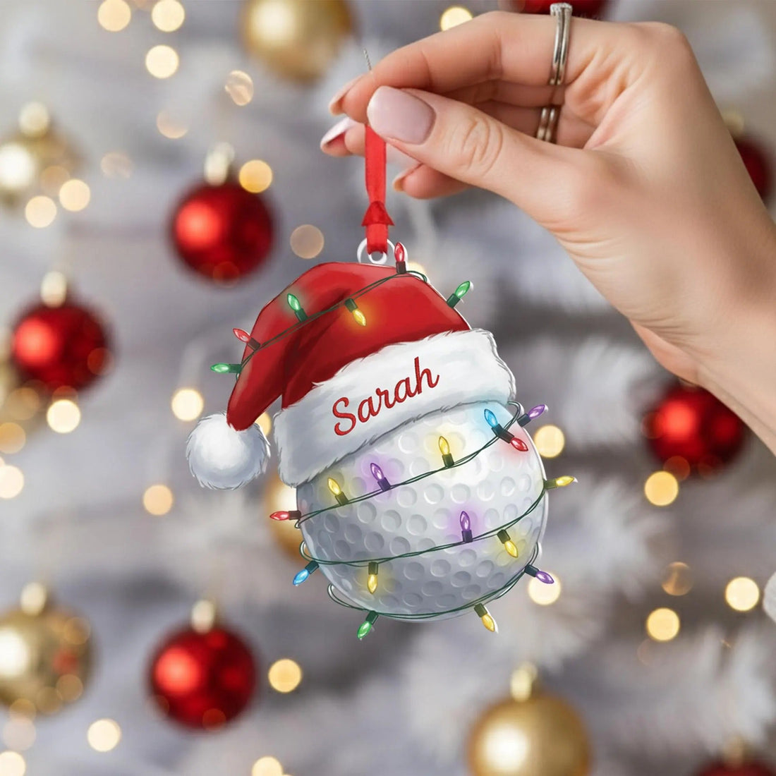 Personalized Golf Ball Christmas Ornament, Acrylic Ornament, Christmas Tree Ornaments, Gift For Golfer