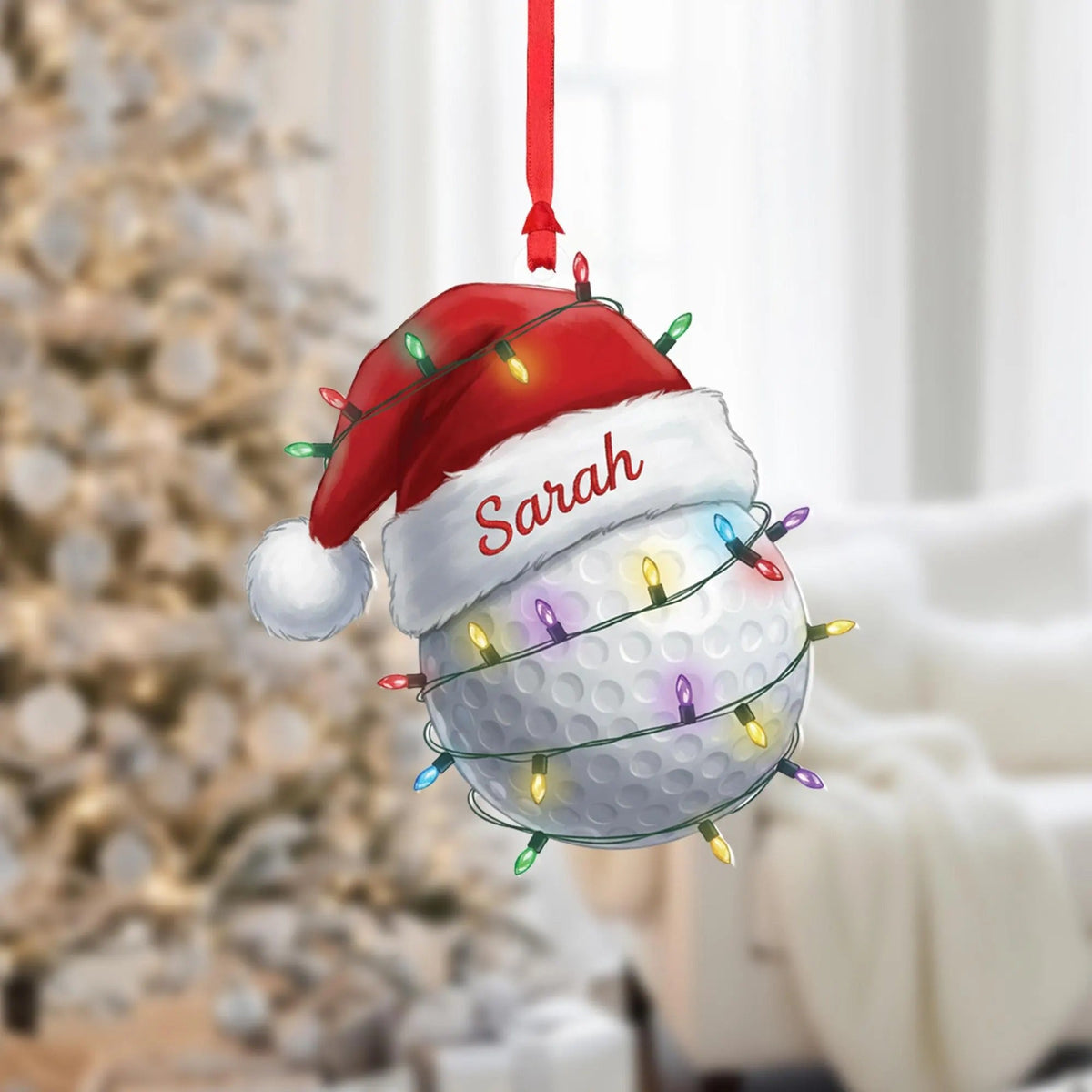 Personalized Golf Ball Christmas Ornament, Acrylic Ornament, Christmas Tree Ornaments, Gift For Golfer