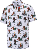 Bigfoot Sasquatch Playing Golf Funny Golf Polo Shirts, Golf Gift For Men, Golf Shirts For Men