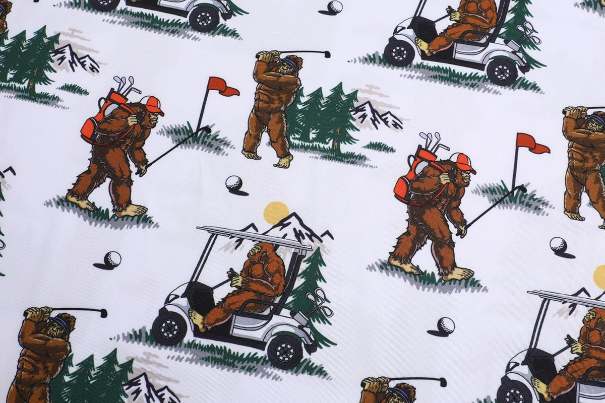 Bigfoot Sasquatch Playing Golf Funny Golf Polo Shirts, Golf Gift For Men, Golf Shirts For Men