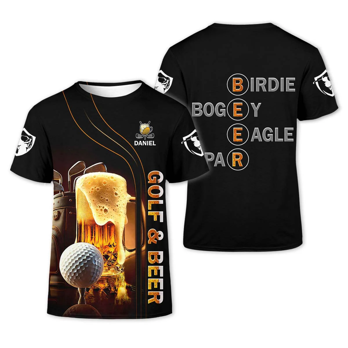 Golf And Beer Men's Golf Shirt, Mens Long Sleeve Golf Polo, Beer Golf Shirt, Fun Golf Shirts For Men