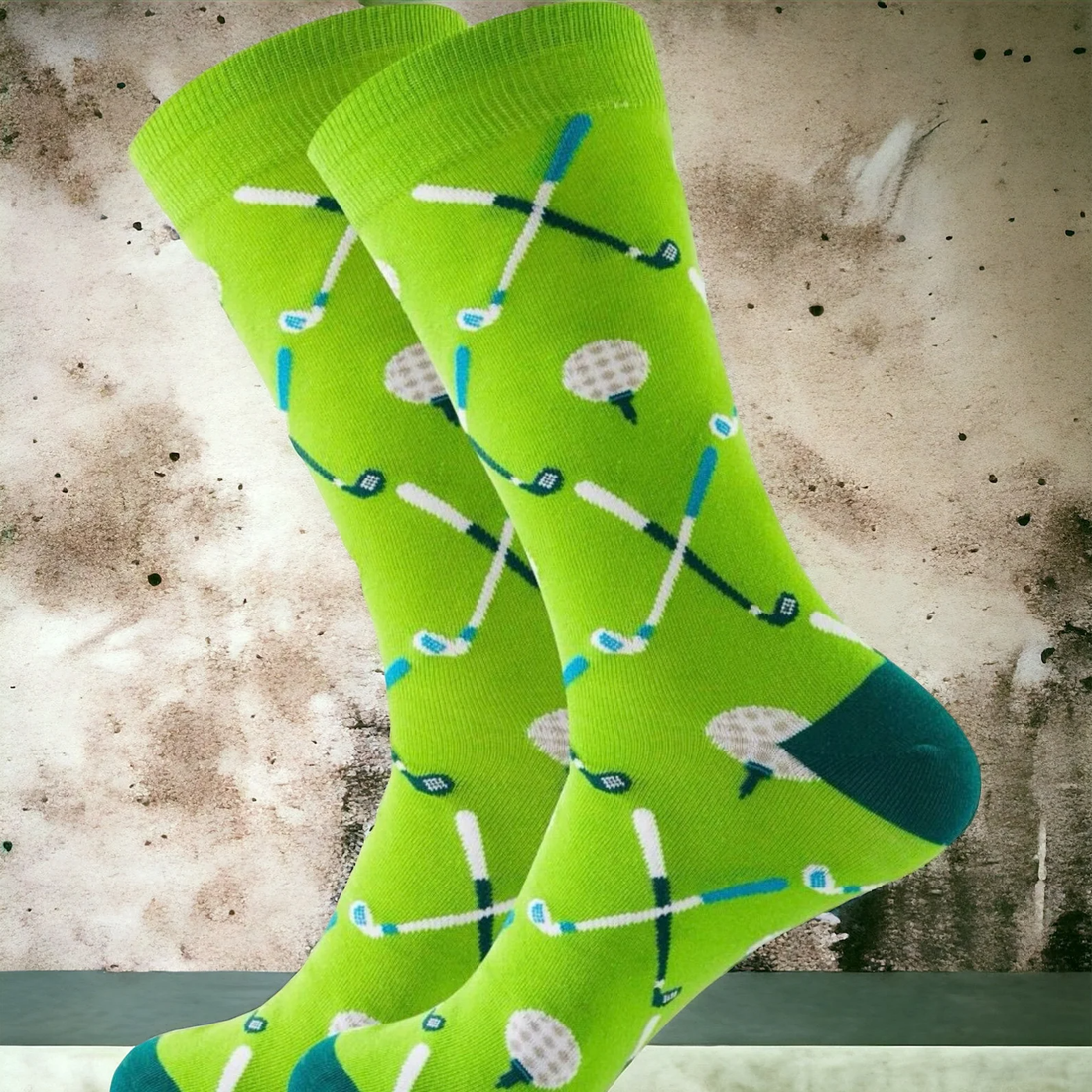 Green Golf Sock, Sock Gift Ideas Golfer Gift Idea, Funny Socks, Dad Present Christmas Golf Gift, Golfing Apparel