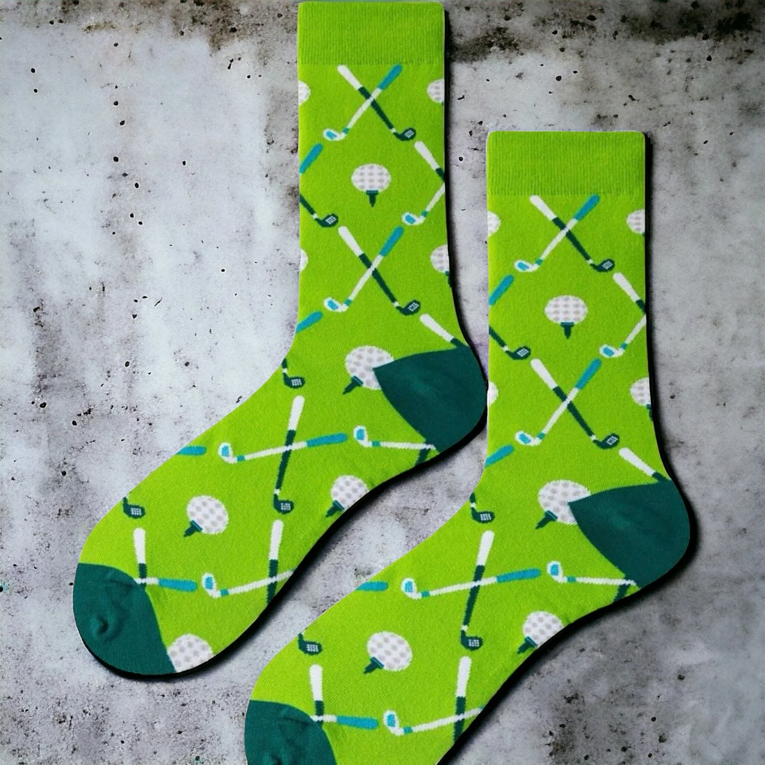 Green Golf Sock, Sock Gift Ideas Golfer Gift Idea, Funny Socks, Dad Present Christmas Golf Gift, Golfing Apparel