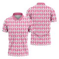 Pink Argyle Men's Golf Shirt With Socks Free, Breast Cancer Awareness Gift