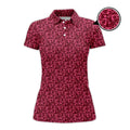 Funny Golf Pattern Polos Pink Golf Shirt For Women, Christmas Golf Shirt Polos, Ladies Golf Apparel