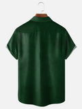 St. Patrick's Day Four Leaf Clover Stripe Green And Gold Hawaiian Golf Shirt,  Men's Golf Shirt
