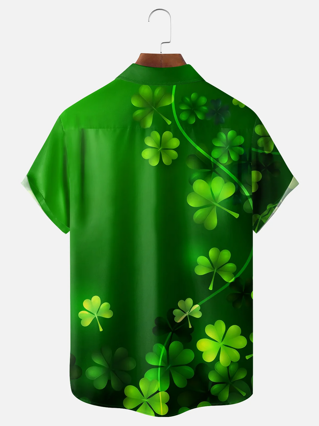 St. Patrick's Day Gnome Shamrock Hawaiian Golf Shirt, Shamrock Golf Shirts, Men's Golf Shirt