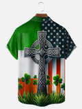 St. Patrick's Day Irish Flag Hawaiian Golf Shirt,  Men's Golf Shirt, St. Paddy's Day Shirt