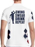 Swing Swear Drink Repeat Funny Golf Polo Shirts, Golf Gift For Men, Golf Shirts For Men