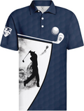White Blue Swing Swear Drink Repeat Golf Polo Shirts, Golf Gift For Men, Golf Shirts For Men
