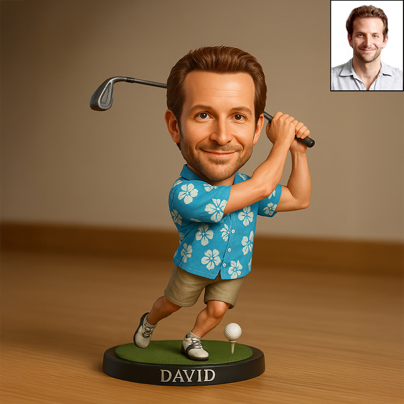 Custom Photo Personalized Christmas Ornament, Golf Accessories, Christmas Golf Gift, Gift For Golf Dad