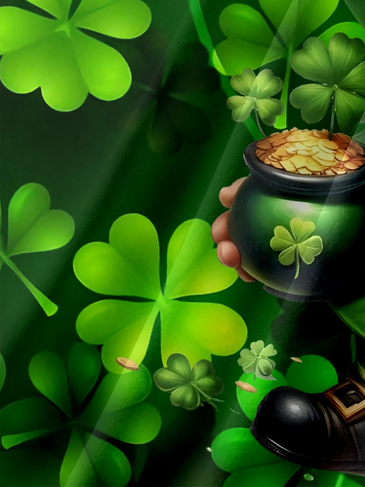 St. Patrick's Day Gnome Shamrock Hawaiian Golf Shirt, Shamrock Golf Shirts, Men's Golf Shirt