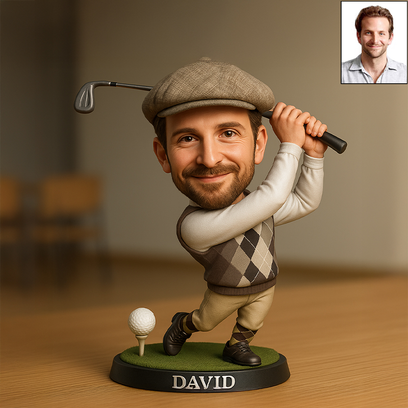 Custom Photo Personalized Christmas Ornament, Golf Accessories, Christmas Golf Gift, Gift For Golf Dad