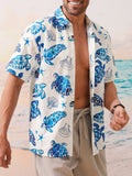 Sea Turtle Pattern Hawaiian Golf Shirt,  Men's Golf Shirt, Ocean Vibe Tropical Vibe Funny Golf Shirt