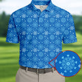 Dirty Funny Adult Humor Snowflakes Blue Golf Shirt, Fun Men's Golf Polos, Christmas Golf Shirt, Polo Shirts For Men