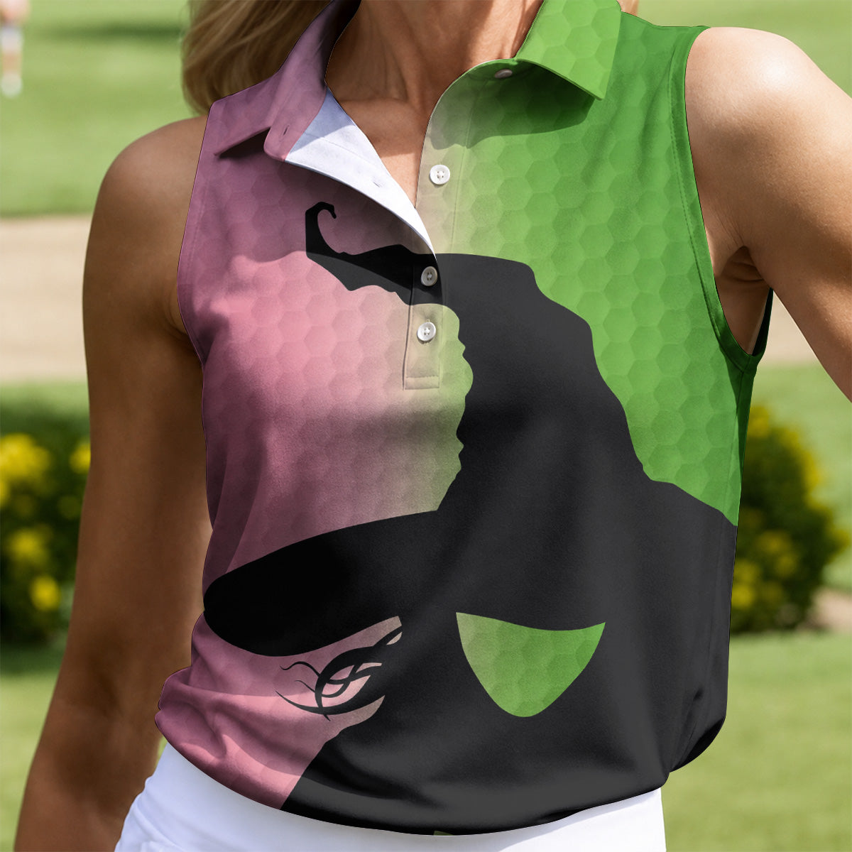 Halloween Witch Hat Golf Polo Shirt, Ladies Golf Shirt, Golf Tops For Women