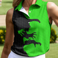 Green Witch Silhouette Halloween Golf Shirt, Halloween Shirt For Women, Women's Halloween Apparel