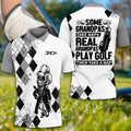 Some Grandpas Take Naps Skeleton Personalized 3D Golf Polo Shirt, Golf Shirt, Gift For Golfers