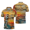 Golder Hour Golf Polo Shirt, Golfing Apparel, Golf Gift For Men