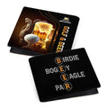 Personalized Golf And Beer Mens Leather Wallet, Leather Bifold Wallets, Mens Golf Gift