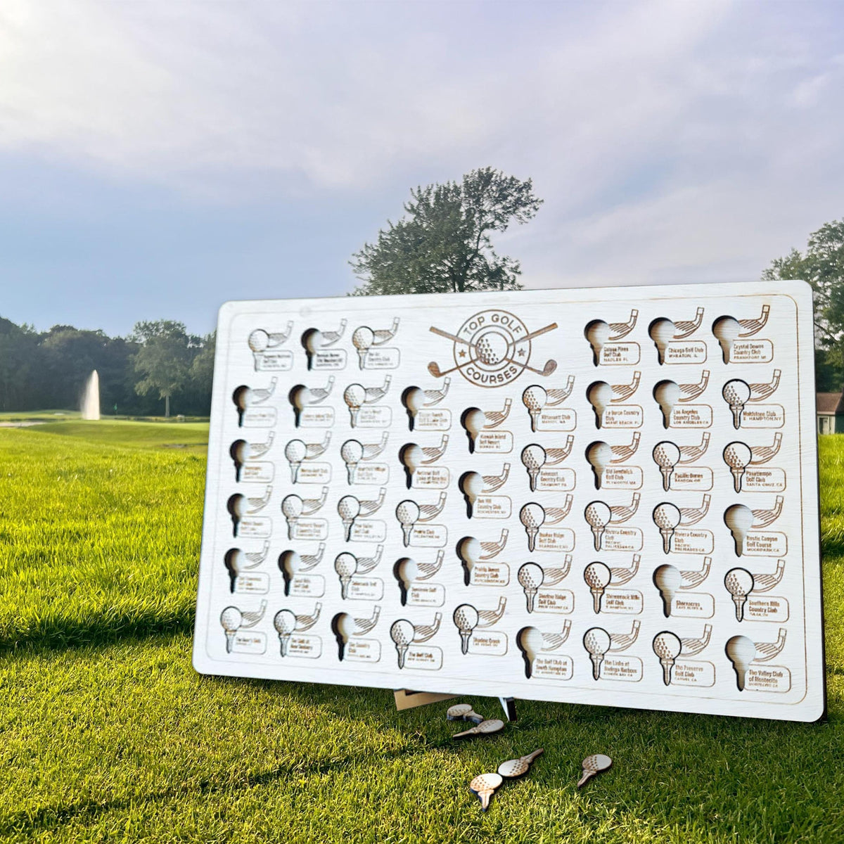 Top Golf Course Tracker Board, Golf Tracker, Golf Bucket List, Gift For Golfers
