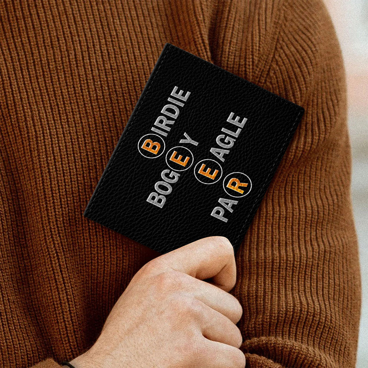 Personalized Golf And Beer Mens Leather Wallet, Leather Bifold Wallets, Mens Golf Gift