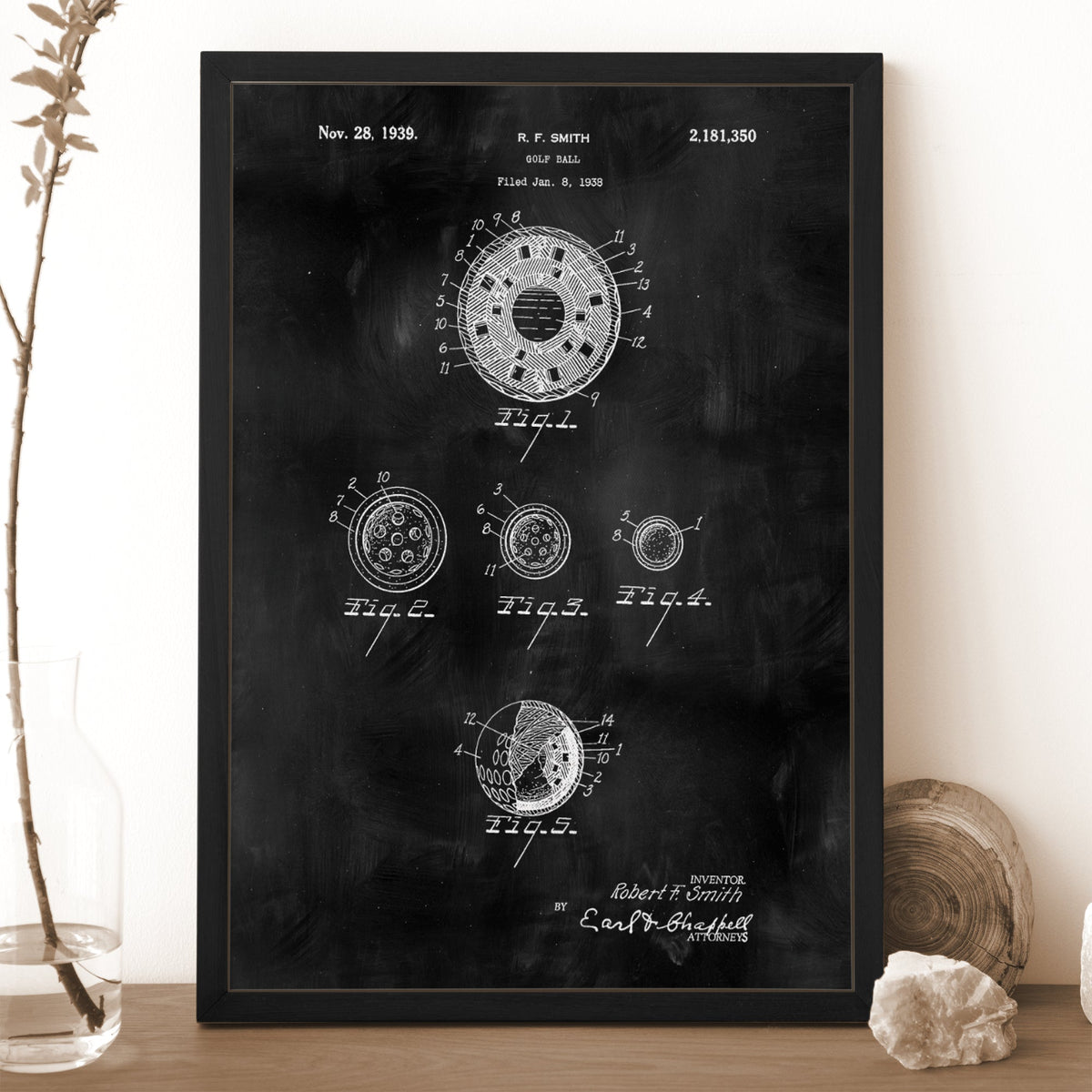 Golf Ball Patent Golf Canvas, Golf Art, Golf Canvas, Gifts For Golf Lovers