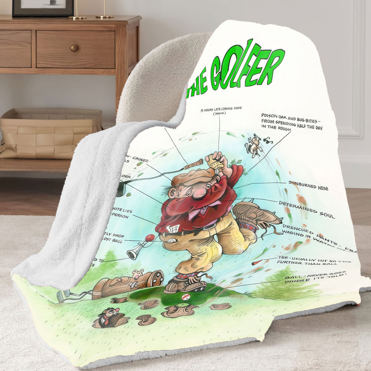The Golfer Woven Blanket, Golf Blanket, Gift For Golfers, Golf Gift Ideas