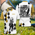 Some Grandpas Take Naps Skeleton Personalized 3D Golf Polo Shirt, Golf Shirt, Gift For Golfers