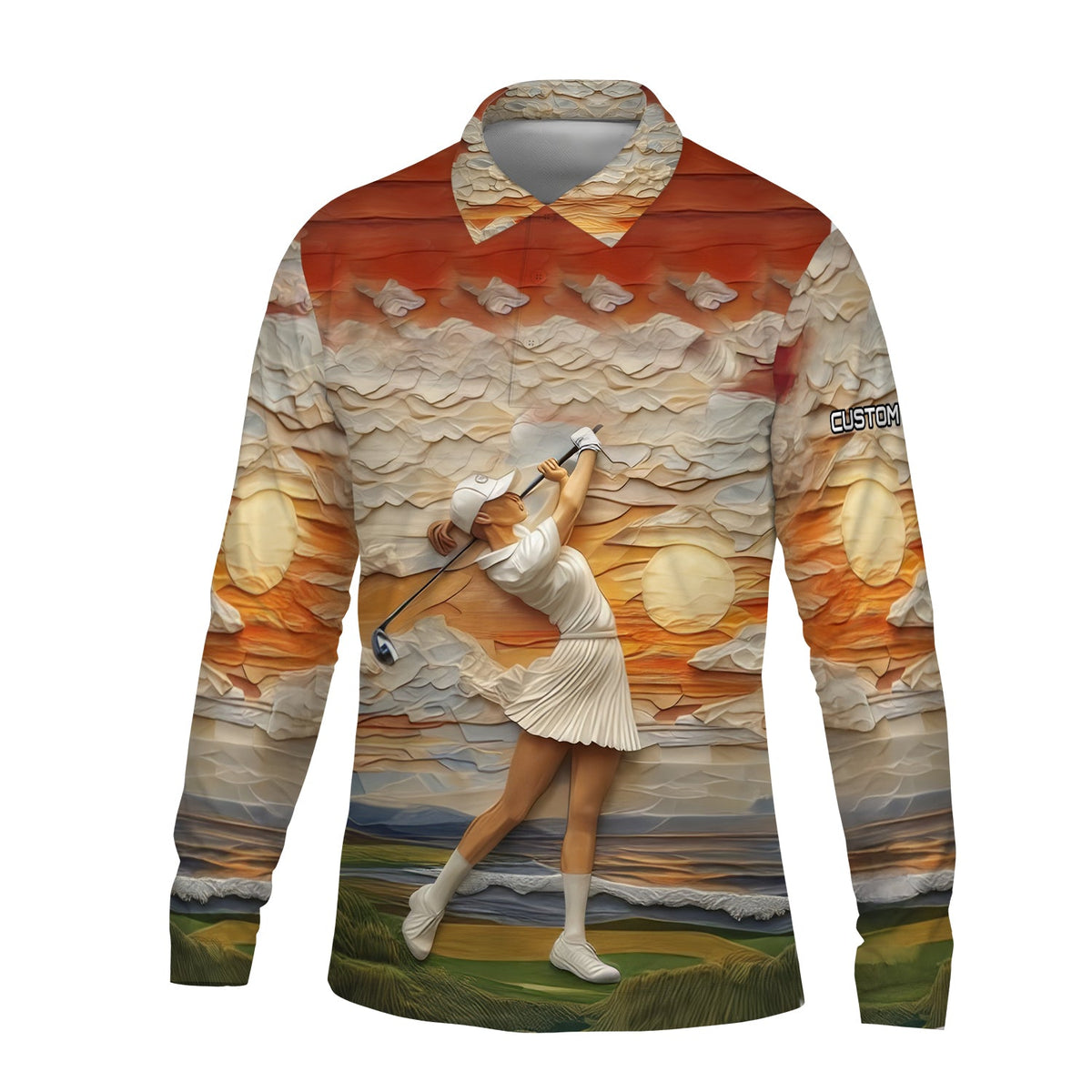 Golder Hour Golf Polo Shirt, Golfing Apparel, Mens Golf Gifts