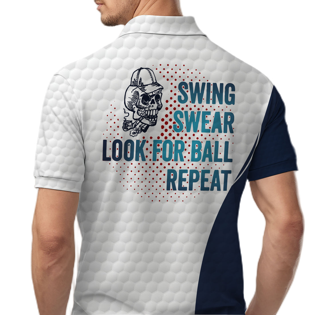 Swing Swear Look For Ball Repeat Personalized Golf Polo Shirt, Golf Shirt, Gift For Golfers