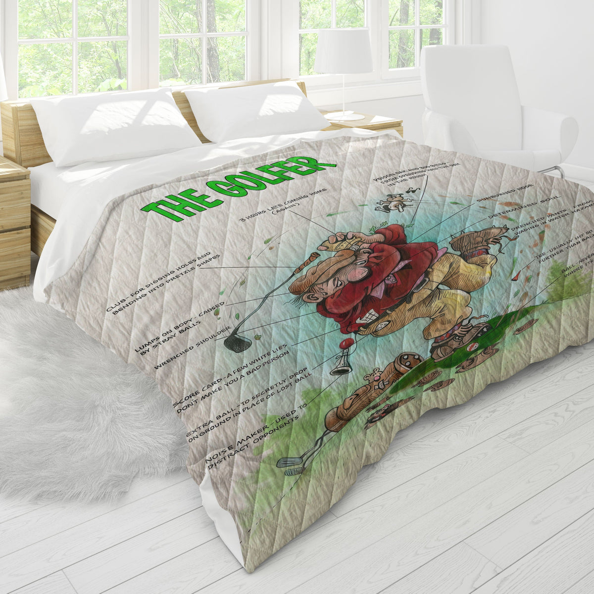 The Golfer Woven Blanket, Golf Blanket, Gift For Golfers, Golf Gift Ideas