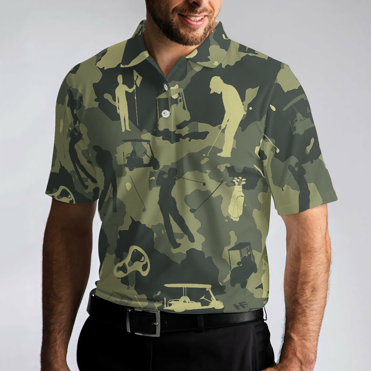 Camouflage Golf Polo Shirt, Golfing Apparel, Mens Golf Gift