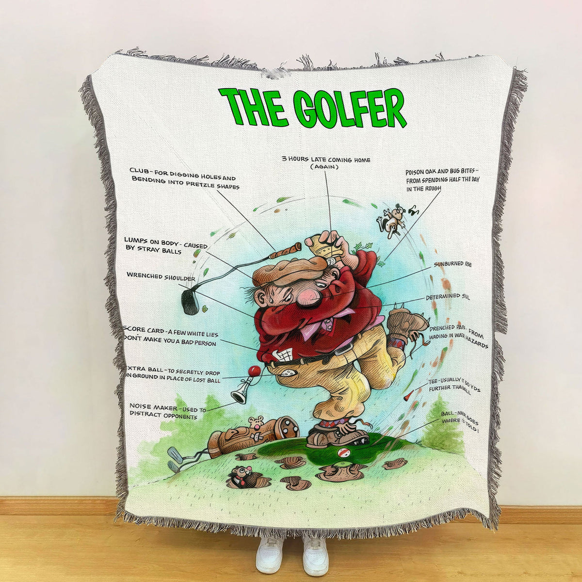 The Golfer Fleece Blanket, Golf Blanket, Gift For Golfers, Golf Gift Ideas