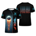 I Hate Golf Nice Shot I Love Golf, Shooting Star Custom Men's Golf Polo Shirt, Golfing Apparel, Mens Golf Gift