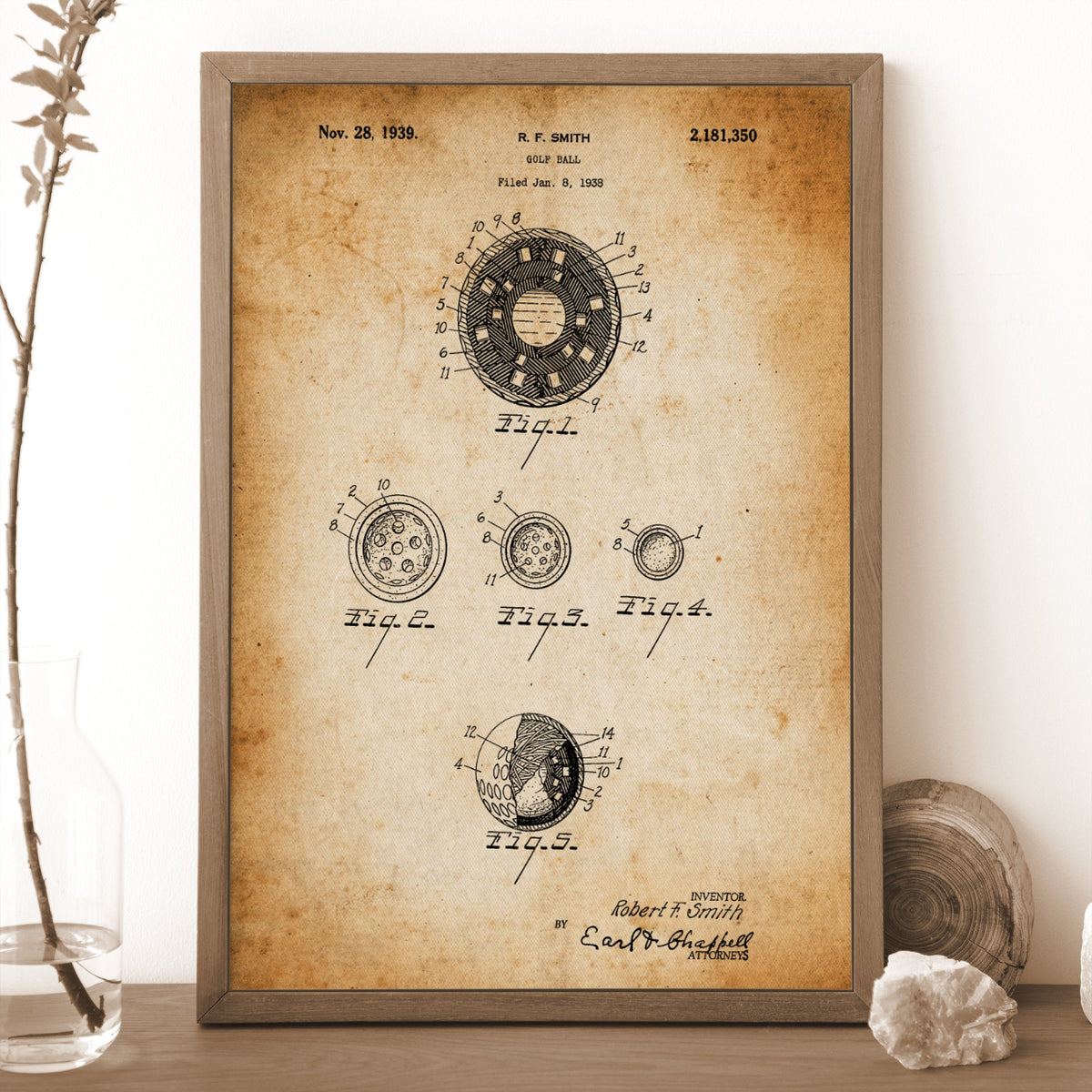 Golf Ball Patent Golf Canvas, Golf Art, Golf Canvas, Gifts For Golf Lovers